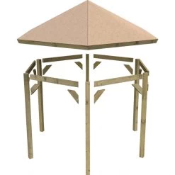 Kiosque Hexagonal En Bois Lissabon - Diam. 2,99m – Avec Shingles – Karibu -Abri De Jardin kiosque hexagonal en bois lissabon diam 299m avec shingles karibu 5