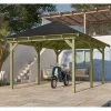Kiosque Rectangulaire En Bois Autoclave 12,4m² Perida – Avec Shingles – Karibu -Abri De Jardin kiosque rectangulaire en bois autoclave 124m perida avec shingles karibu