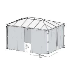 Moustiquaire En Polyester Léger Pour Pergolas Martinique 4300 - Canopia -Abri De Jardin moustiquaire en polyester leger pour pergolas martinique 4300 canopia 1