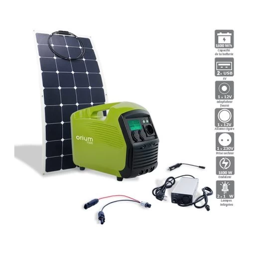 Pack Station D’énergie Portative Izywatt 1500Wh + Panneau Solaire Souple 120W -Abri De Jardin pack station denergie portative izywatt 1500wh panneau solaire souple 120w