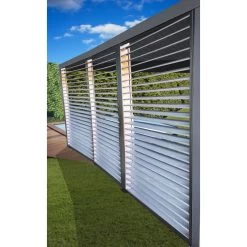 Panneaux De Ventelles Amovibles Pour Côté 3,60m Des Pergolas Bioclimatiques 10,80m² Et 21,52m² HABRITA -Abri De Jardin panneaux de ventelles amovibles pour cote 360m des pergolas bioclimatiques 1080m et 2152m habrita 5