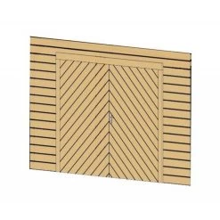 Paroi Frontale Avec Double Porte De Garage 390x245cm Pour Carport Modulable 5x5m - SOLID