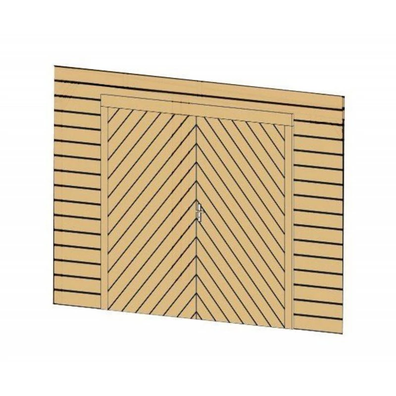 Paroi Frontale Avec Double Porte De Garage 390x245cm Pour Carport Modulable 5x5m - SOLID 3 Paroi Frontale Avec Double Porte De Garage 390x245cm Pour Carport Modulable 5x5m - SOLID