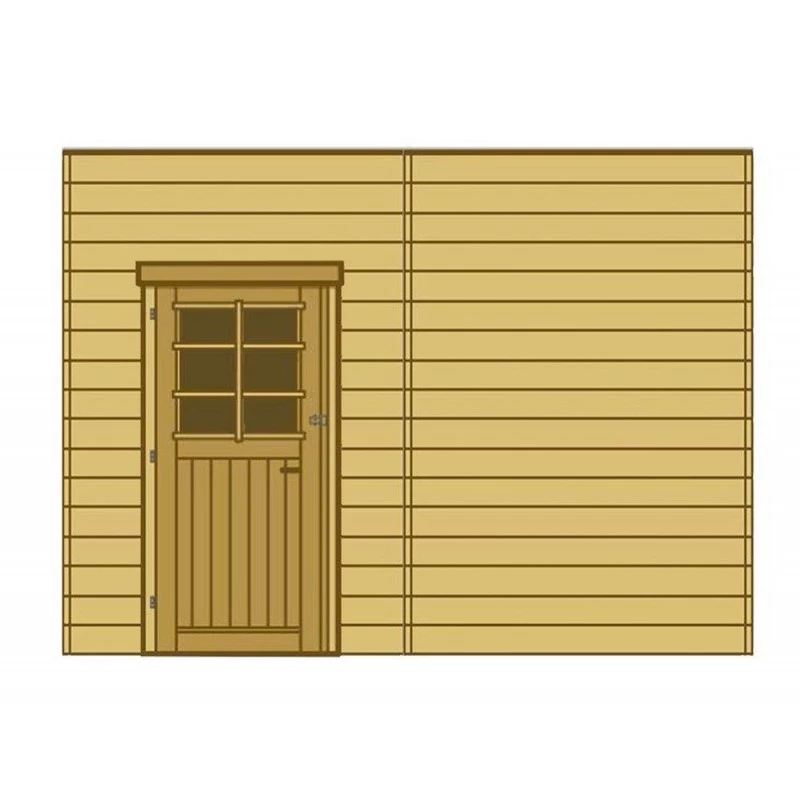 Paroi Frontale Avec Simple Porte Gauche 390x245cm Pour Carport Modulable En Bois Traité Autoclave - SOLID 3 Paroi Frontale Avec Simple Porte Gauche 390x245cm Pour Carport Modulable En Bois Traité Autoclave - SOLID