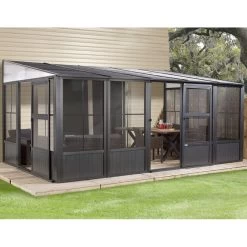 Pavillon Adossé Charlestone Mural 298,5x404cm En Aluminium Et Acier Galvanisé - SOJAG