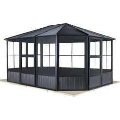 Pavillon Charlestone 384x489cm En Aluminium Et Acier Galvanisé - SOJAG -Abri De Jardin pavillon charlestone 384x482cm en aluminium et acier galvanise sojag 4