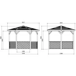 Pavillon De Jardin Hexagonal 6,68m² En Bois Traité Autoclave Avec Balustrades - SOLID -Abri De Jardin pavillon de jardin hexagonale 668m en bois traite autoclave avec balustrades solid 2