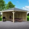 Pavillon De Jardin KIOSK COMBI 14,75m² En Bois Traité Autoclave - SOLID