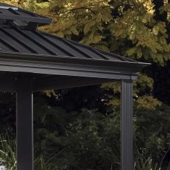 Pergola 2x3m Messina BBQ En Alu Anthracite Et Acier Galvanisé - SOJAG -Abri De Jardin pergola 2x3m messina en alu gris anthracite et acier galvanise sojag 1 4