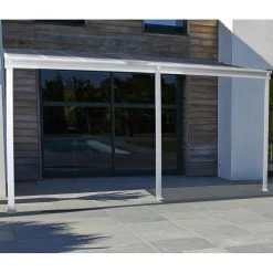 Pergola Adossée 435x300cm En Aluminium Blanc Et Polycarbonate 4mm CIELO - DCB Garden -Abri De Jardin pergola adossee 435x300cm en aluminium blanc et polycarbonate 4mm cielo dcb garden 5