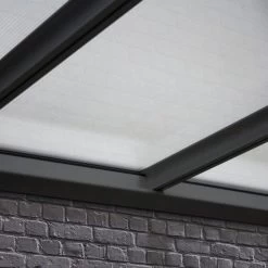 Pergola Adossée 435x300cm En Aluminium Noir Et Polycarbonate 4mm CIELO - DCB Garden -Abri De Jardin pergola adossee 435x300cm en aluminium noir et polycarbonate 4mm cielo dcb garden 5