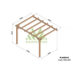 Pergola Adossée En Bois Lamellé-collé 400x300cm Cádiz – Maderland 5 Pergola Adossée En Bois Lamellé-collé 400x300cm Cádiz – Maderland -Abri De Jardin pergola adossee en bois lamelle colle 400x300cm cadiz maderland 1