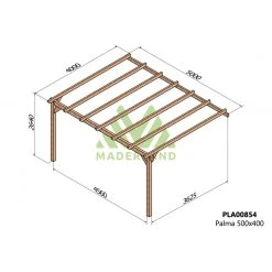 Pergola Adossée En Bois Lamellé-collé 500x400cm Palma – Maderland -Abri De Jardin pergola adossee en bois lamelle colle 500x400cm palma maderland 1