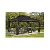 Pergola Alu Anthracite Et Acier Galvanisé Messina 3,63x4,83m - SOJAG -Abri De Jardin pergola alu anthracite et acier galvanise messina 363x483m sojag