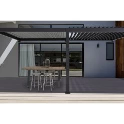 Pergola Bioclimatique Adossée En Alu Anthracite 3,6x6m Ombrea -Abri De Jardin pergola bioclimatique adossee en alu anthracite 36x6m ombrea 2