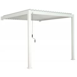 Pergola Bioclimatique Adossée En Alu Blanc 3x3m Ombrea