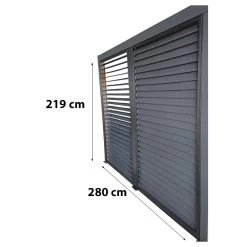 Pergola Bioclimatique Aluminium Anthracite 10,80m² Toit Avec Lames Ovales Aluminium + Ventelles Latérales Pour Côté 3m – HABRITA -Abri De Jardin pergola bioclimatique aluminium anthracite 1080m toit avec lames ovales aluminium ventelles laterales pour cote 3m habrita 5