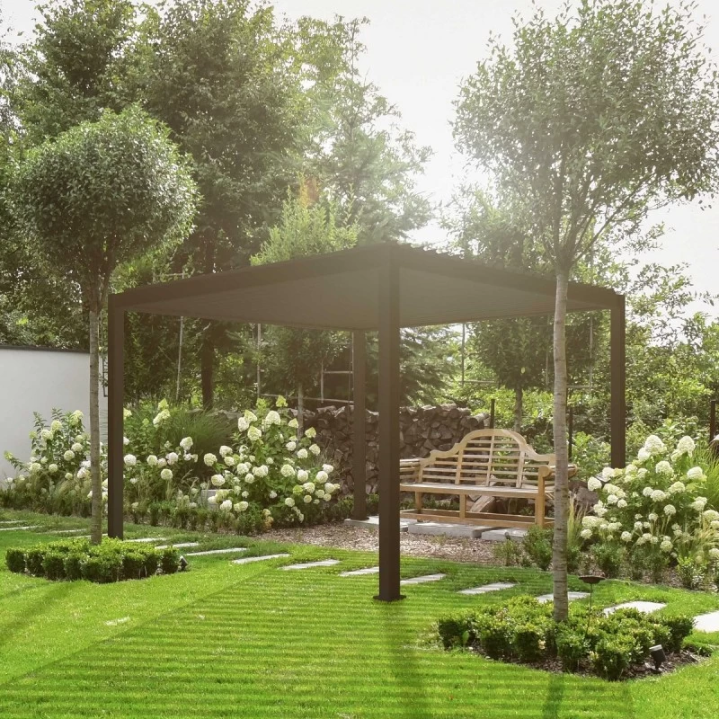 Pergola Bioclimatique Autoportante En Alu Anthracite 3x3m Ombrea 3 Pergola Bioclimatique Autoportante En Alu Anthracite 3x3m Ombrea