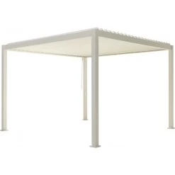 Abri De Jardin -Abri De Jardin pergola bioclimatique autoportante en alu blanc 3x3m ombrea 1