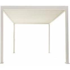 Pergola Bioclimatique Ombréa Autoportante 3x4M - Blanc - S1 -Abri De Jardin pergola bioclimatique autoportante en alu blanc 3x4m ombrea 4