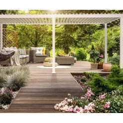 Pergola Bioclimatique Autoportante En Alu Blanc 3x6m Ombrea -Abri De Jardin pergola bioclimatique autoportante en alu blanc 3x6m ombrea 3