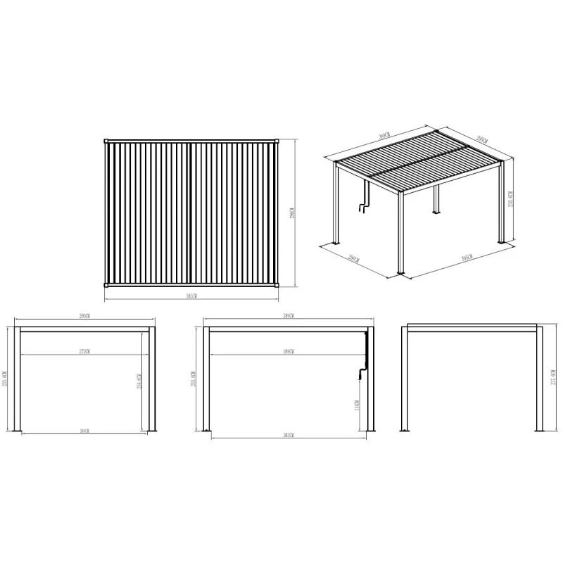 Pergola Bioclimatique Autoportante En Aluminium Anthracite 4x3m - X-METAL 6 Pergola Bioclimatique Autoportante En Aluminium Anthracite 4x3m - X-METAL – Image 4