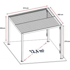 Pergola Bioclimatique En Aluminium Avec Lames Orientables Blanches TRAMONTO - DCB Garden -Abri De Jardin pergola bioclimatique en aluminium avec lames orientables blanches tramonto dcb garden 3