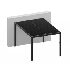 Pergola Bioclimatique En Aluminium Gris Anthracite 300x300cm Avec Lames Blanches ODIN - GardenGate