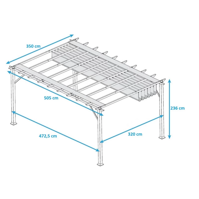Pergola En Aluminium Blanc 350x505cm Florence – PARAGON OUTDOOR 5 Pergola En Aluminium Blanc 350x505cm Florence – PARAGON OUTDOOR – Image 3