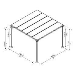 Pergola En Aluminium Et Polycarbonate 309x309cm Milano™ 3000 - Palram - Canopia -Abri De Jardin pergola en aluminium et polycarbonate 309x309cm milano 3000 palram 4