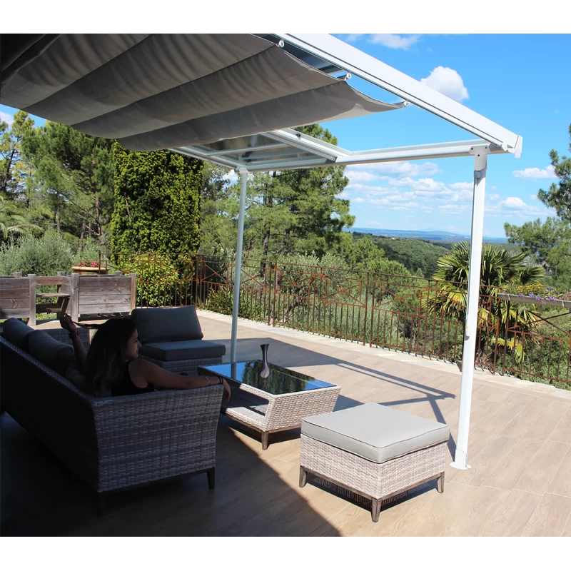 Pergola En Aluminium Thermolaqué Et Polycarbonate Blanc 360x300cm - ODESSA - Couleurs Du Monde 4 Pergola En Aluminium Thermolaqué Et Polycarbonate Blanc 360x300cm - ODESSA - Couleurs Du Monde – Image 2