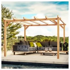 Pergola En Bois Lamellé-collé 400x400cm Linares – Maderland