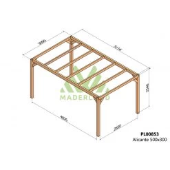 Pergola En Bois Lamellé-collé 500x300cm Alicante – Maderland -Abri De Jardin pergola en bois lamelle colle 500x300cm alicante maderland 1