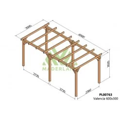 Pergola En Bois Lamellé-collé 600x300cm Valencia – Maderland 5 Pergola En Bois Lamellé-collé 600x300cm Valencia – Maderland -Abri De Jardin pergola en bois lamelle colle 600x300cm valencia maderland 1