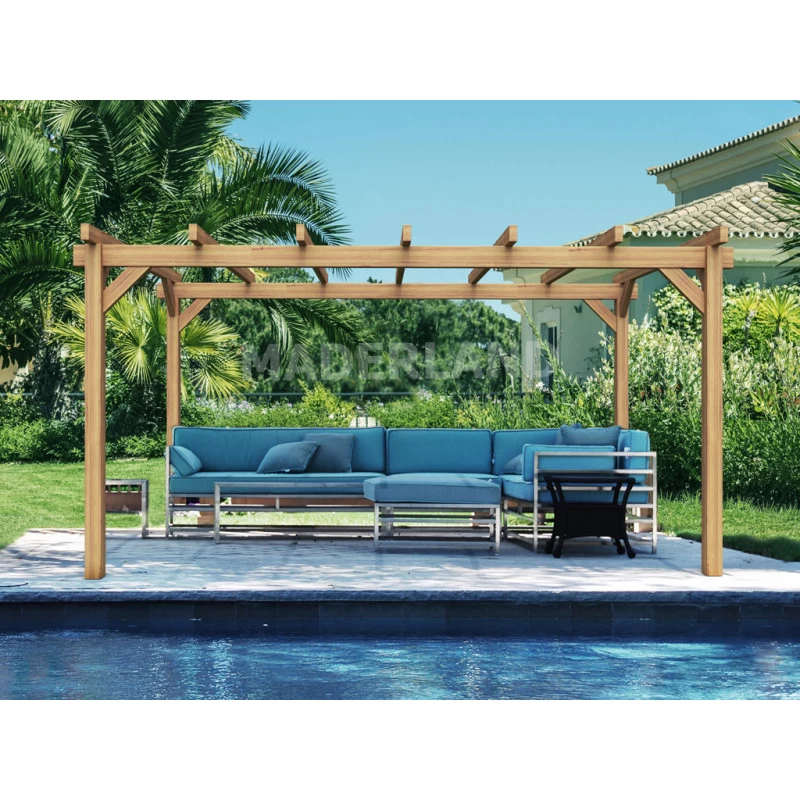 Pergola En Bois Lamellé-collé 600x300cm Valencia – Maderland 3 Pergola En Bois Lamellé-collé 600x300cm Valencia – Maderland