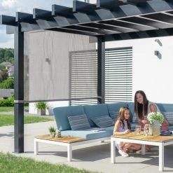 Pergola Yamba 14,6m² En Aluminium Anthracite Avec Store Rétractable - SOJAG -Abri De Jardin pergola yamba 146m en aluminium anthracite et store retractable sojag 1