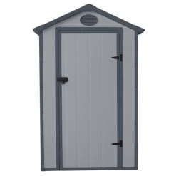 Petit Abri De Jardin En Résine Gris 1,34m² + Kit De Fondation - JOBU -Abri De Jardin petit abri de jardin en resine gris 139m kit de fondation jobu 2