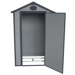 Petit Abri De Jardin En Résine Gris 1,34m² + Kit De Fondation - JOBU -Abri De Jardin petit abri de jardin en resine gris 139m kit de fondation jobu 4