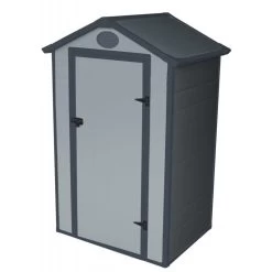 Petit Abri De Jardin En Résine Gris 1,34m² + Kit De Fondation - JOBU -Abri De Jardin petit abri de jardin en resine gris 139m kit de fondation jobu 5