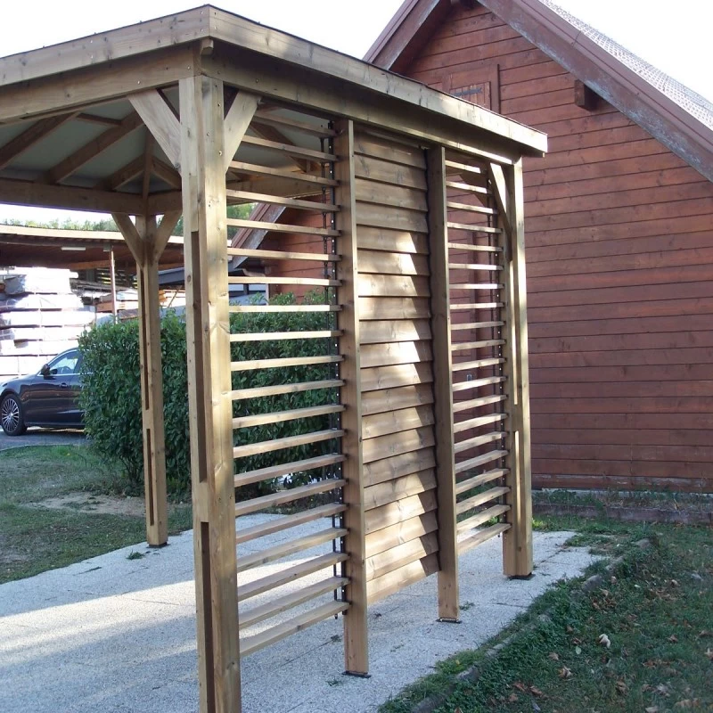 Pool House En Bois Thermo Traité 12,32m² BLUETERM, 1 Paroi Avec Ventelles Mobiles - HABRITA 4 Pool House En Bois Thermo Traité 12,32m² BLUETERM, 1 Paroi Avec Ventelles Mobiles - HABRITA – Image 2