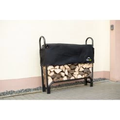 Porte-bûches 120cm En Acier Capacité De Charge De 500kg Avec Couverture - Shelter Logic -Abri De Jardin porte buches 120cm en acier capacite de charge de 500kg avec couverture shelter logic 3