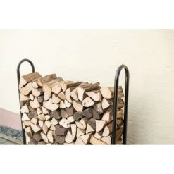 Porte-bûches 120cm En Acier Capacité De Charge De 500kg Avec Couverture - Shelter Logic -Abri De Jardin porte buches 120cm en acier capacite de charge de 500kg avec couverture shelter logic 4