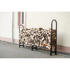 Porte-bûches 240cm En Acier Capacité De Charge De 1000kg Avec Couverture - Shelter Logic -Abri De Jardin porte buches 240cm en acier capacite de charge de 1000kg avec couverture shelter logic 2