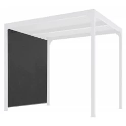 Rideau En PVC Tissé Gris Pour Côté 3m De La Pergola Bioclimatique Alu 10,80m² Habrita