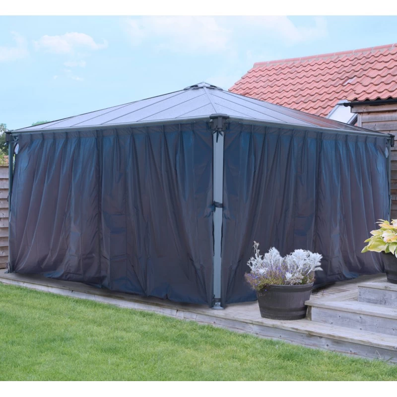 Rideaux En Polyester Gris Pour Pergola Palermo™ 4300 - Palram - Canopia 3 Rideaux En Polyester Gris Pour Pergola Palermo™ 4300 - Palram - Canopia