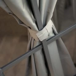 Rideaux Occultants En Polyester Gris Pour Pergola Savino 12x14 - SOJAG -Abri De Jardin rideaux occultants en polyester gris pour pergola savino 12x14 sojag 1 2