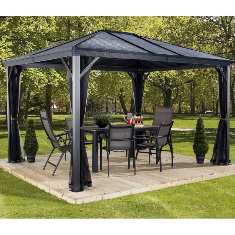 Rideaux Occultants En Polyester Gris Pour Pergola Ventura 10x10 - SOJAG 6 Rideaux Occultants En Polyester Gris Pour Pergola Ventura 10x10 - SOJAG – Image 4
