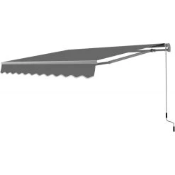 Store Banne Manuel 295x200cm EASY Toile Polyester Grise - X-METAL -Abri De Jardin store banne manuel 295x200cm easy toile polyester grise x metal 5