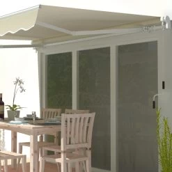 Store Banne Manuel 350x250cm EASY Toile Polyester Beige - X-METAL -Abri De Jardin store banne manuel 350x250cm easy toile polyester beige x metal 2