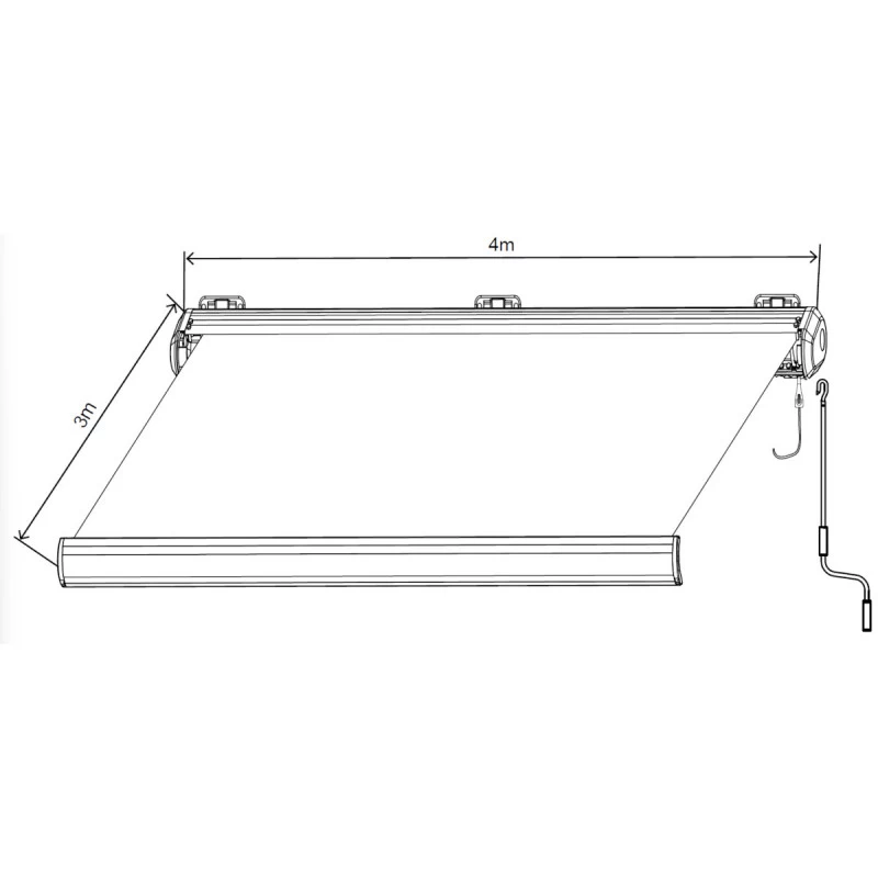 Store Banne Motorisé 400x300cm LUXO Toile Polyester Grise - X-METAL 5 Store Banne Motorisé 400x300cm LUXO Toile Polyester Grise - X-METAL – Image 3